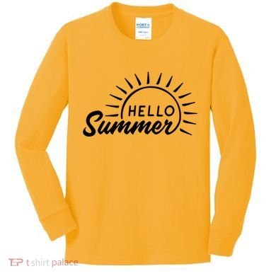 Hello Summer Sunset Kids Long Sleeve Shirt