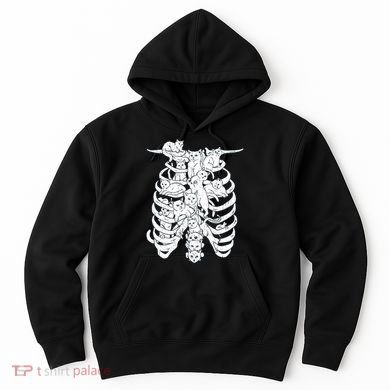 Human Skeleton Spine Cats Hoodie