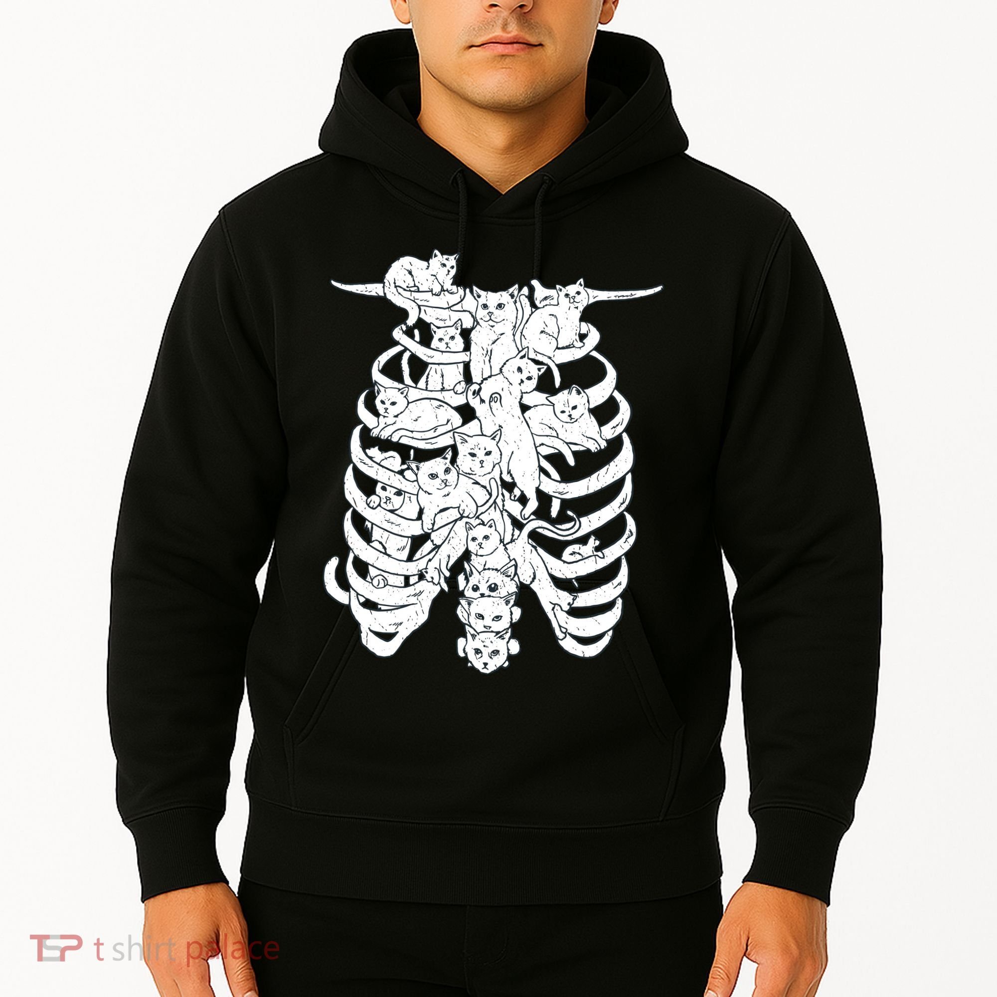 Human Skeleton Spine Cats Hoodie