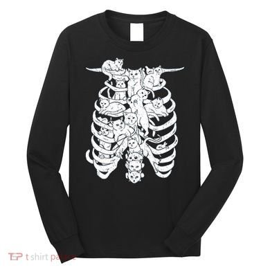 Human Skeleton Spine Cats Long Sleeve Shirt
