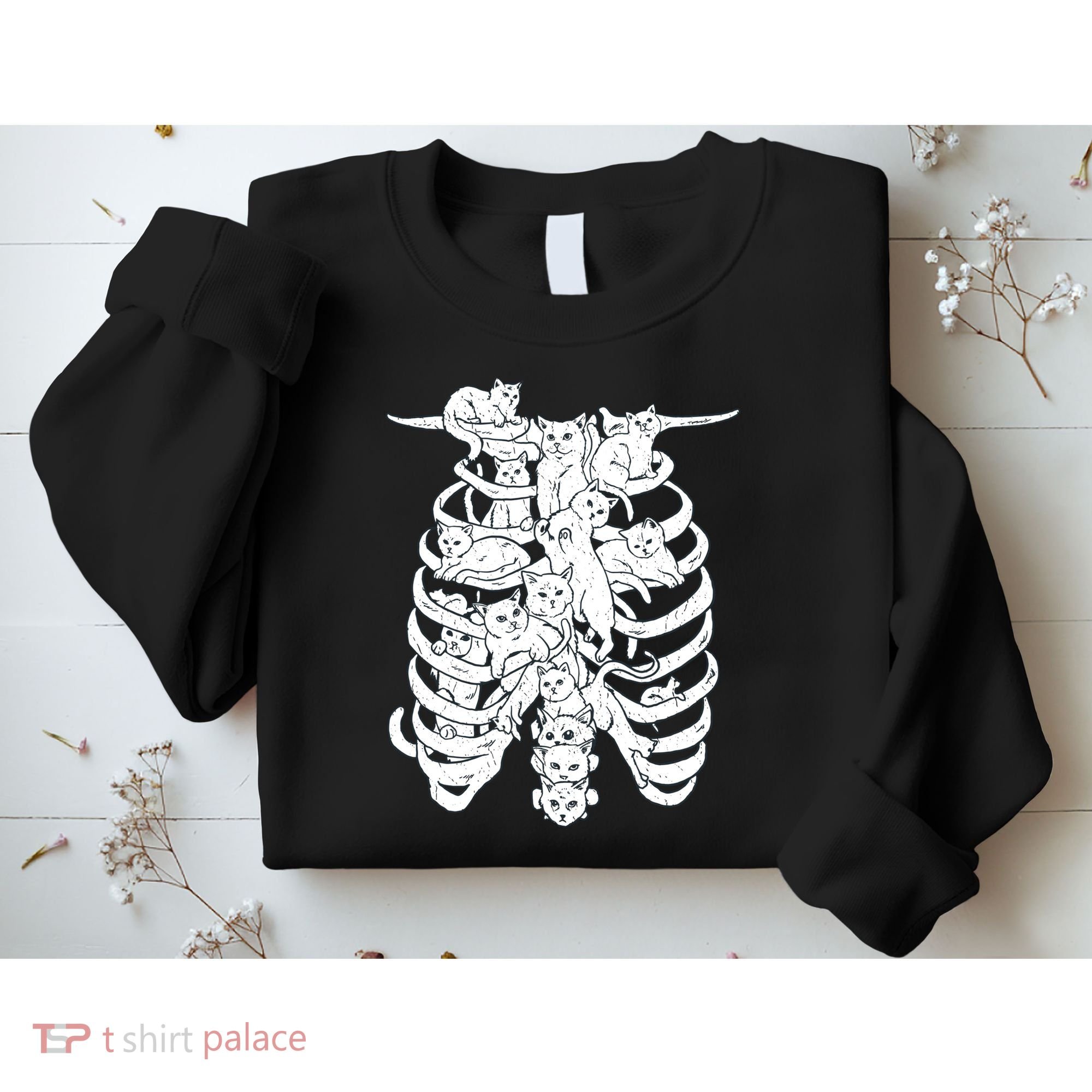 Human Skeleton Spine Cats Sweatshirt
