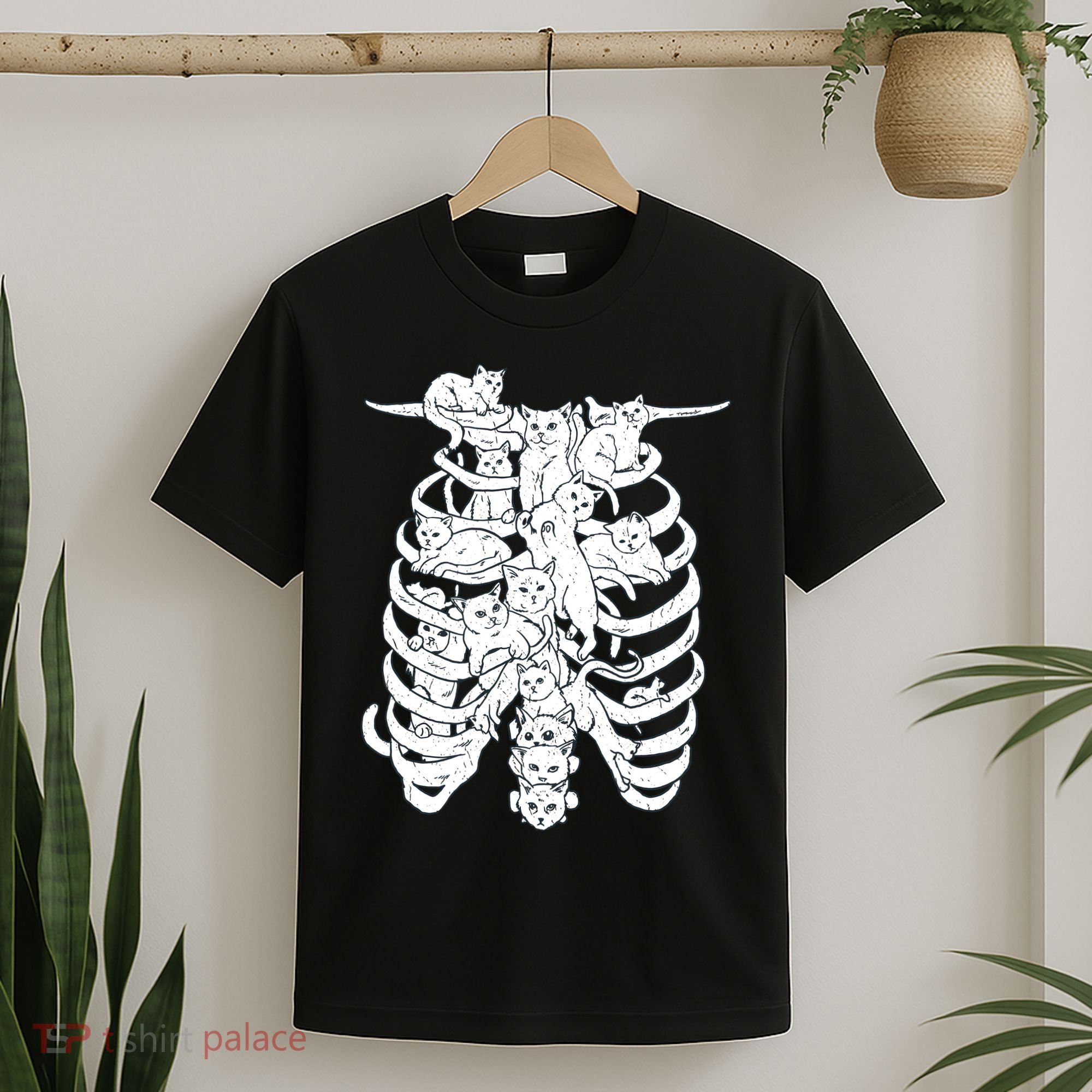 Human Skeleton Spine Cats T-Shirt