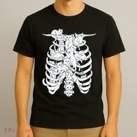 Human Skeleton Spine Cats T-Shirt thumb 3