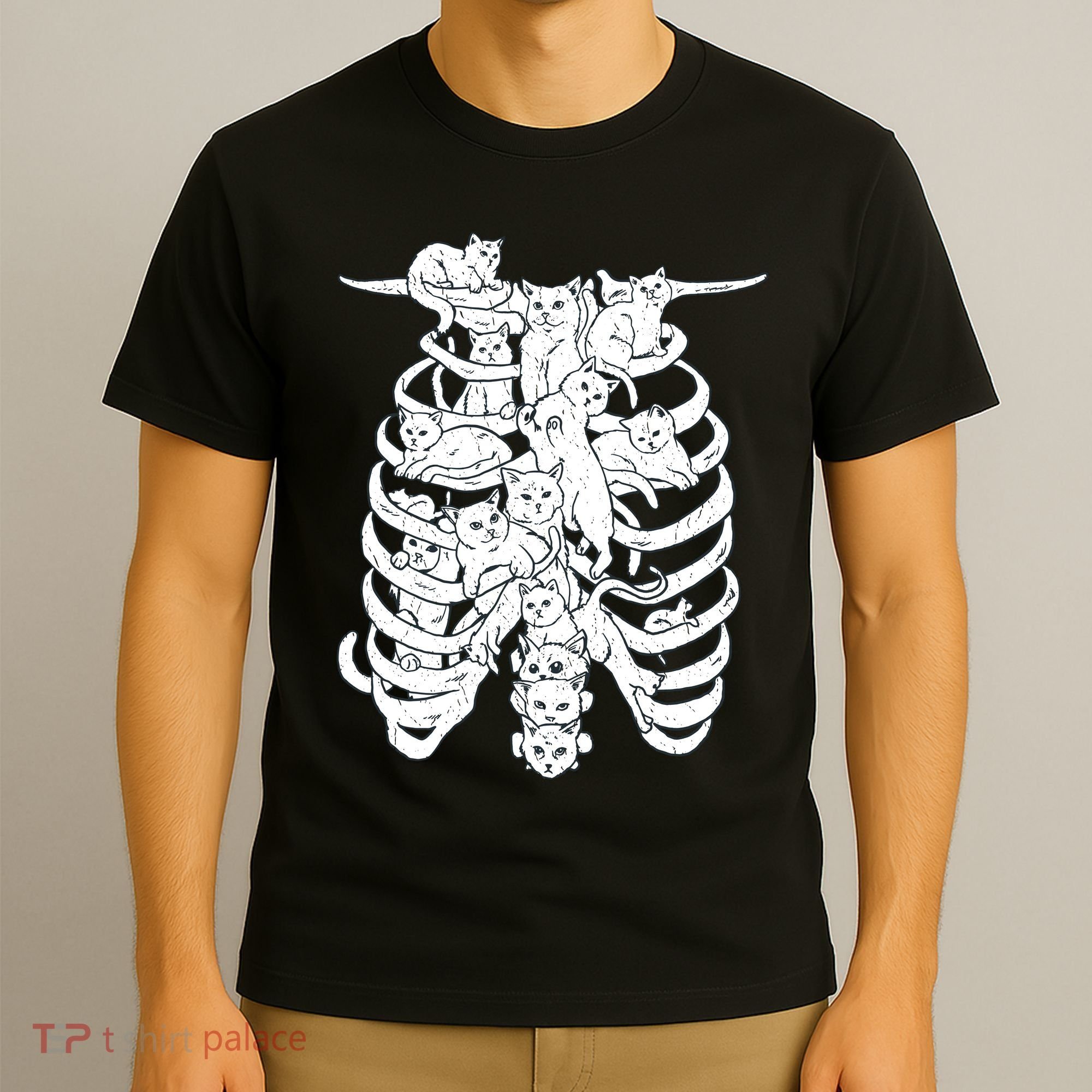 Human Skeleton Spine Cats T-Shirt