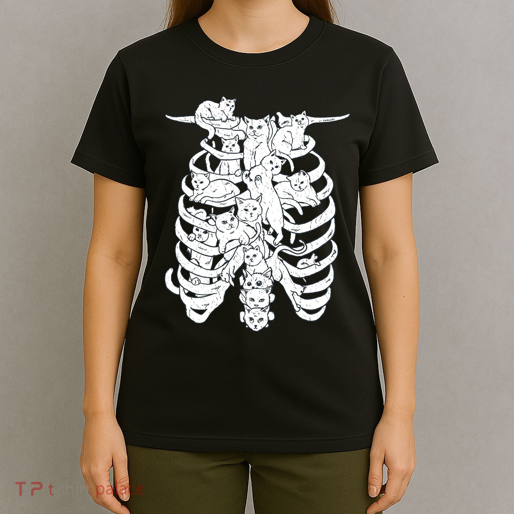 Human Skeleton Spine Cats T-Shirt