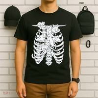 Human Skeleton Spine Cats T-Shirt thumb 6