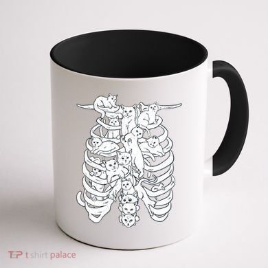 Human Skeleton Spine Cats Coffee Mug back