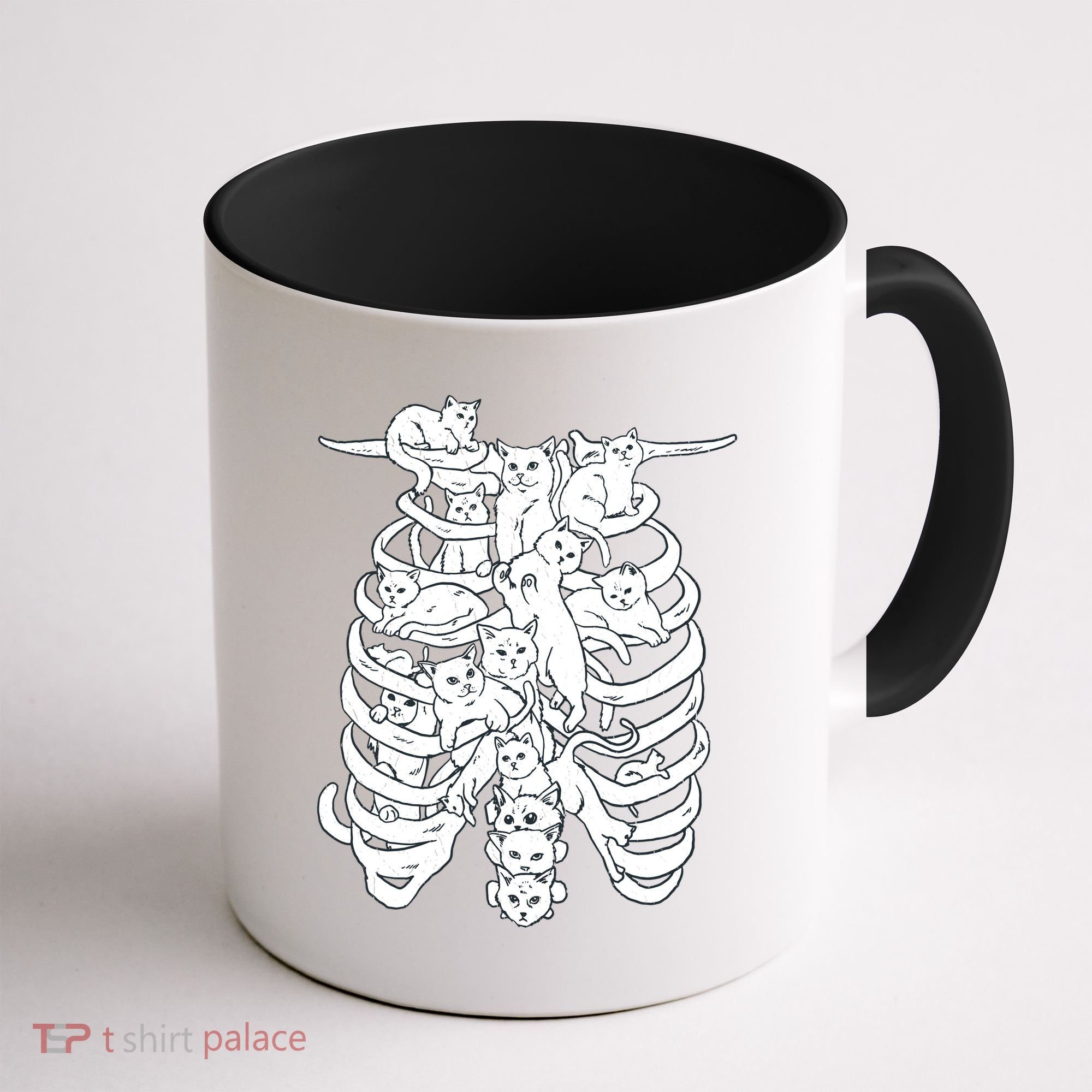 Human Skeleton Spine Cats Coffee Mug