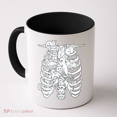 Human Skeleton Spine Cats Coffee Mug