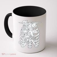 Human Skeleton Spine Cats Coffee Mug thumb 0
