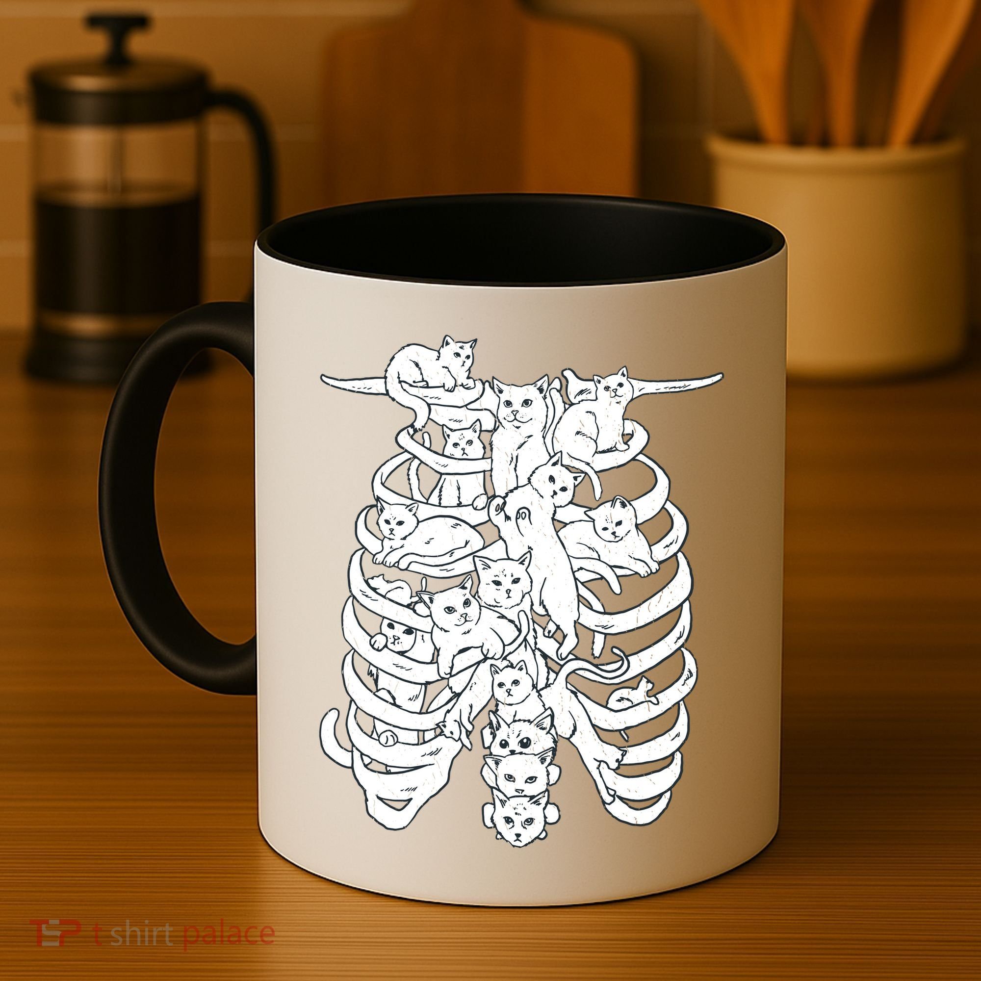 Human Skeleton Spine Cats Coffee Mug
