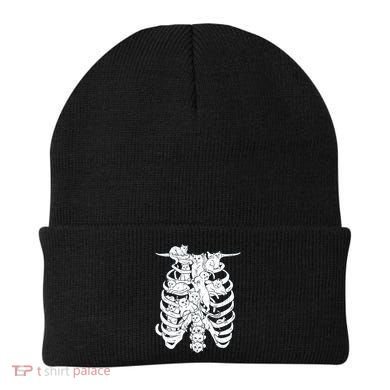Human Skeleton Spine Cats Beanie