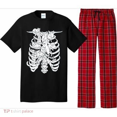 Human Skeleton Spine Cats Pajama Set