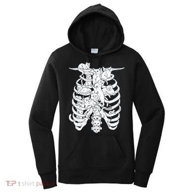 Human Skeleton Spine Cats Women's Hoodie