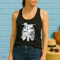Human Skeleton Spine Cats Women's Tank Top thumb 2