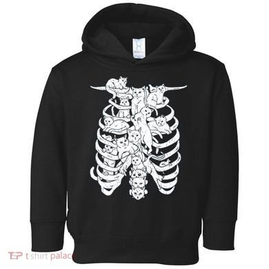 Human Skeleton Spine Cats Toddler Hoodie