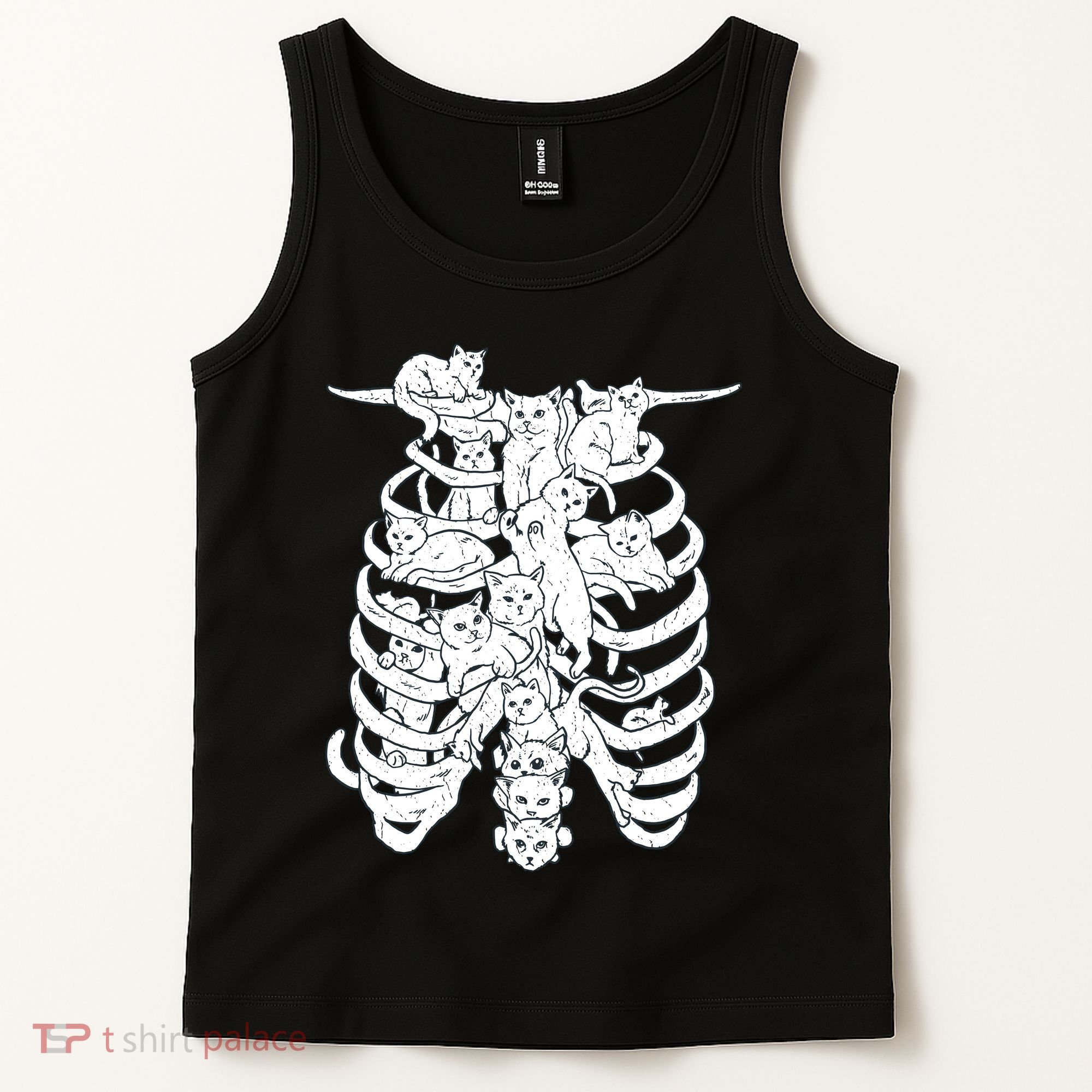 Human Skeleton Spine Cats Tank Top