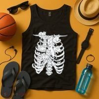 Human Skeleton Spine Cats Tank Top thumb 4