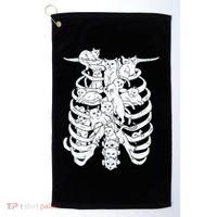 Human Skeleton Spine Cats Golf Towel thumb 0