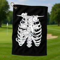 Human Skeleton Spine Cats Golf Towel thumb 1