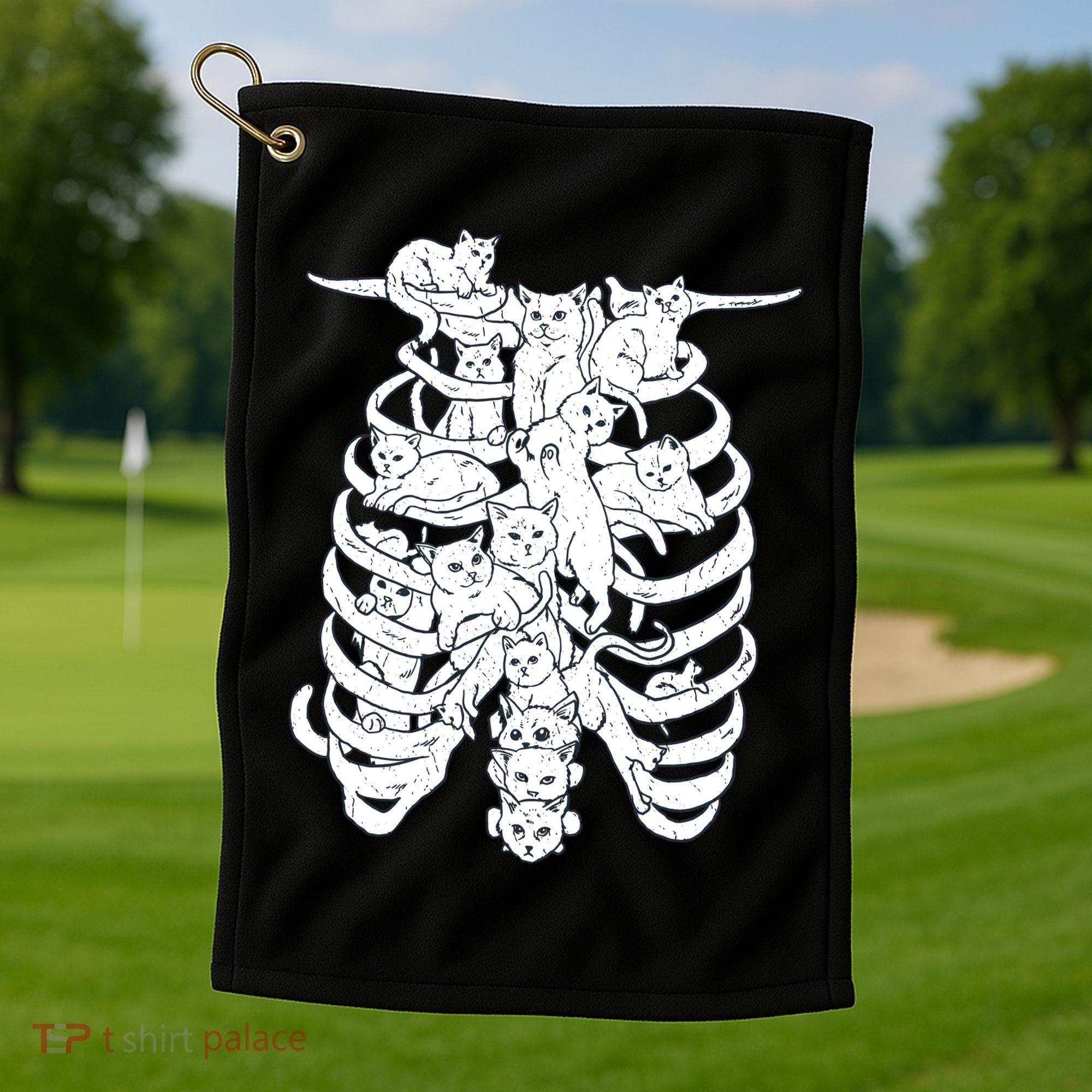 Human Skeleton Spine Cats Golf Towel