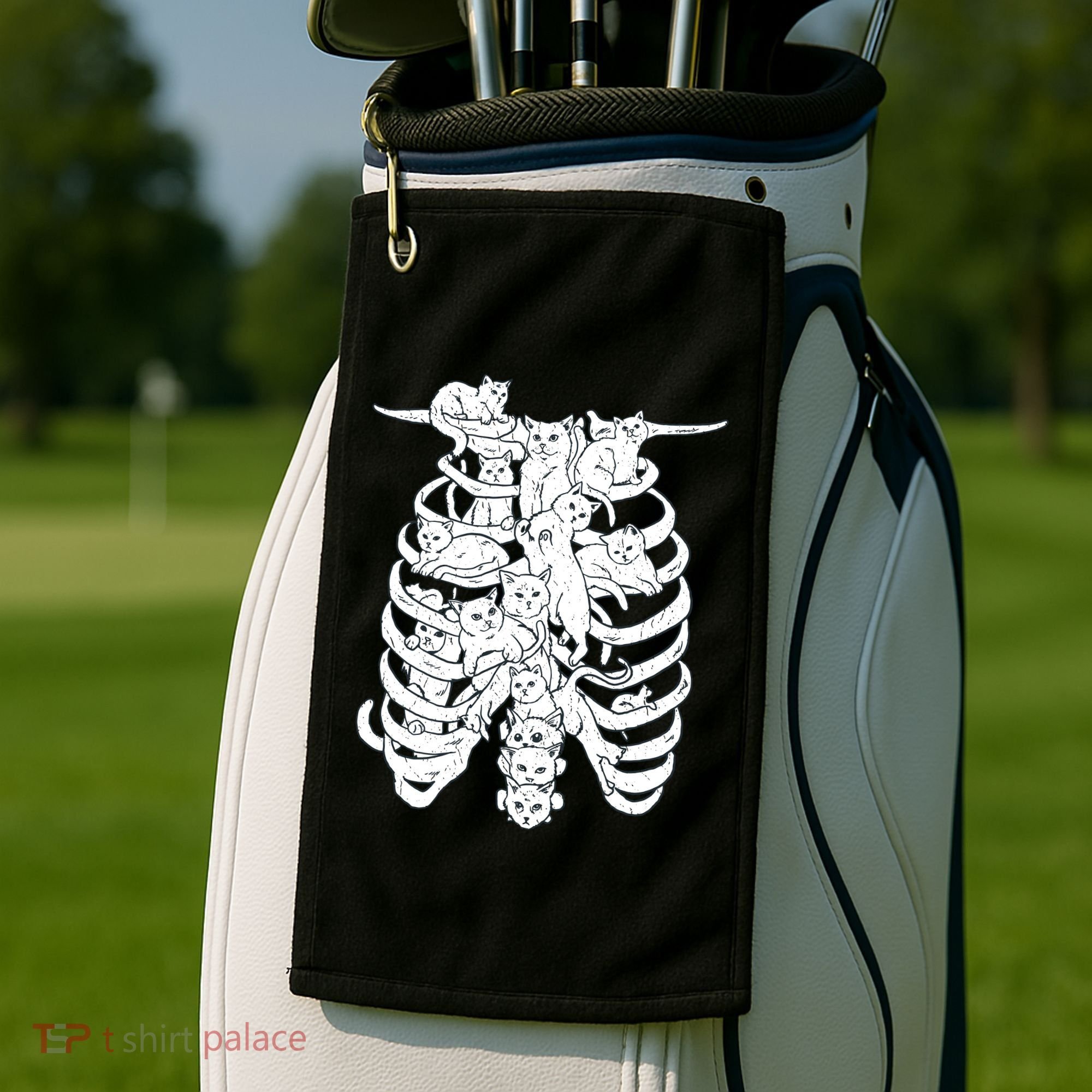 Human Skeleton Spine Cats Golf Towel