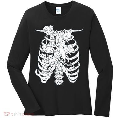 Human Skeleton Spine Cats Women's Long Sleeve Shirt