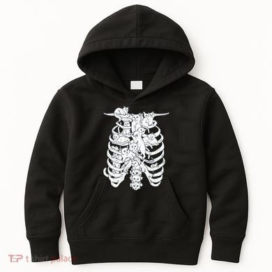 Human Skeleton Spine Cats Kids Hoodie