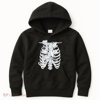 Human Skeleton Spine Cats Kids Hoodie thumb 0
