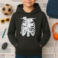Human Skeleton Spine Cats Kids Hoodie thumb 2