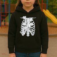Human Skeleton Spine Cats Kids Hoodie thumb 3