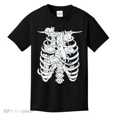 Human Skeleton Spine Cats Kids T-Shirt