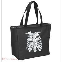 Human Skeleton Spine Cats Tote Bag thumb 2