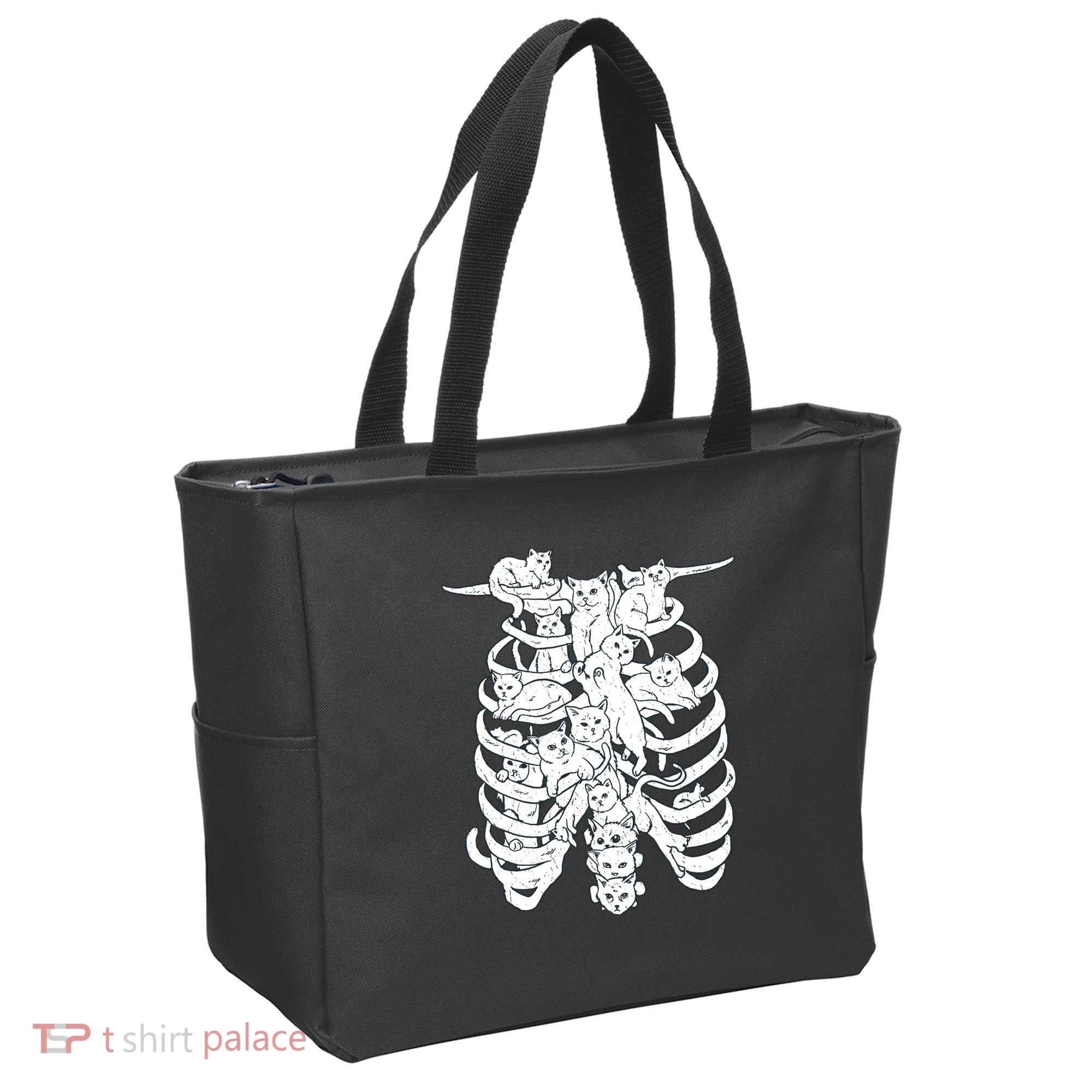 Human Skeleton Spine Cats Tote Bag