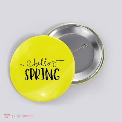 Hello Spring Season Button