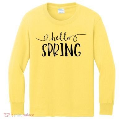 Hello Spring Season Kids Long Sleeve Shirt