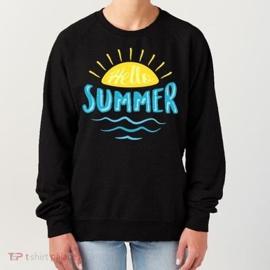 Hello Summer Sunset Ocean Wave Women's Sweatshirt