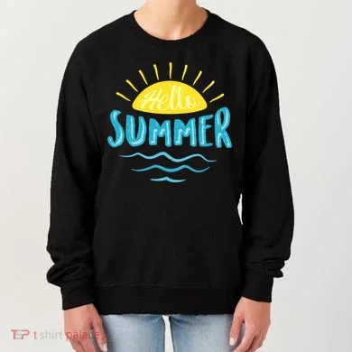 Hello Summer Sunset Ocean Wave Women's Sweatshirt