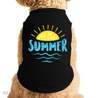 Hello Summer Sunset Ocean Wave Doggie Tank thumb 0