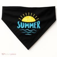 Hello Summer Sunset Ocean Wave USA-Made Doggie Bandana thumb 0