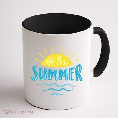 Hello Summer Sunset Ocean Wave Coffee Mug back