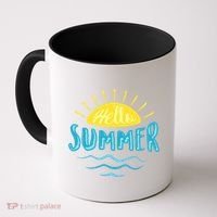 Hello Summer Sunset Ocean Wave Coffee Mug thumb 0