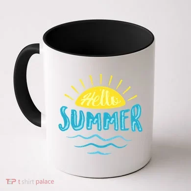 Hello Summer Sunset Ocean Wave Coffee Mug