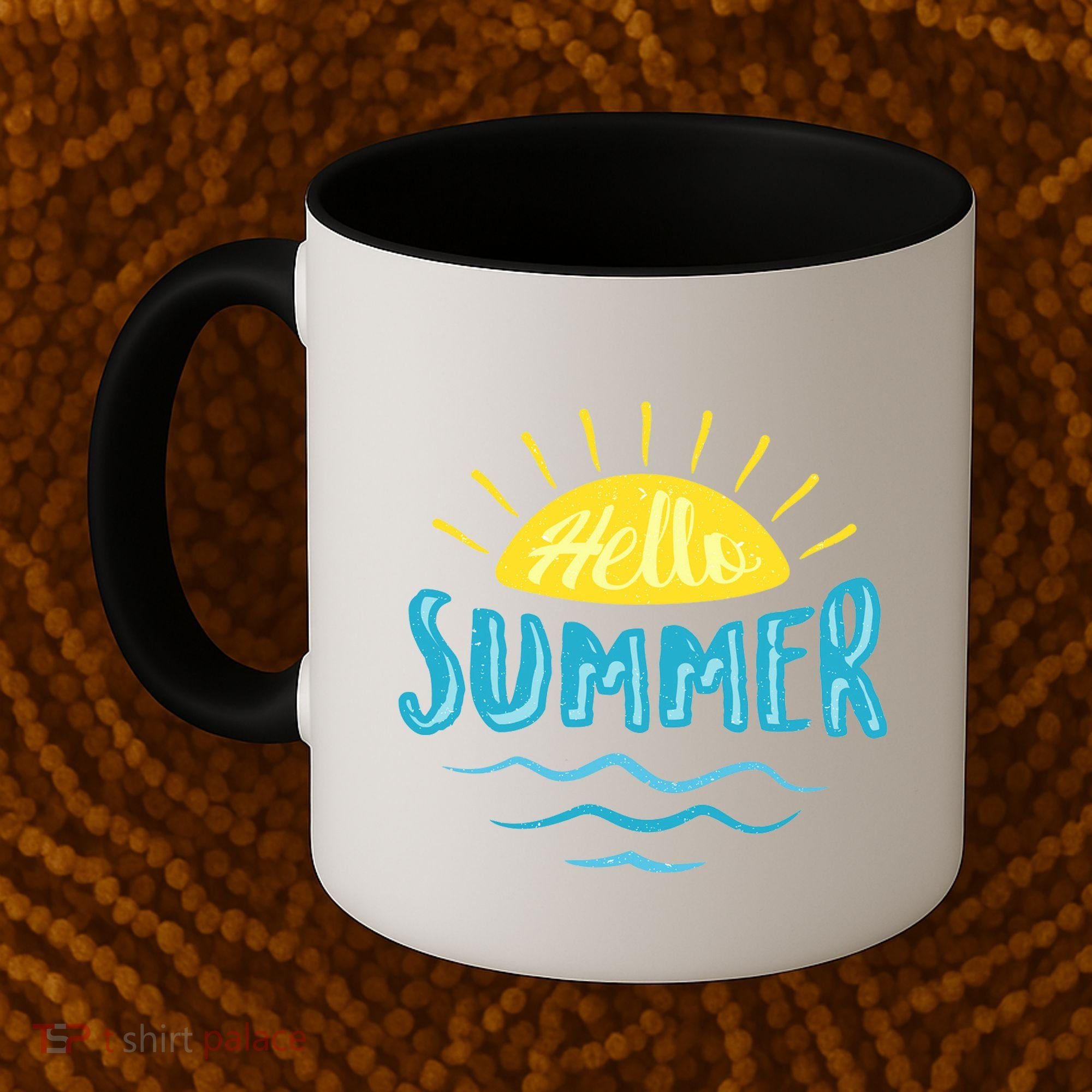 Hello Summer Sunset Ocean Wave Coffee Mug