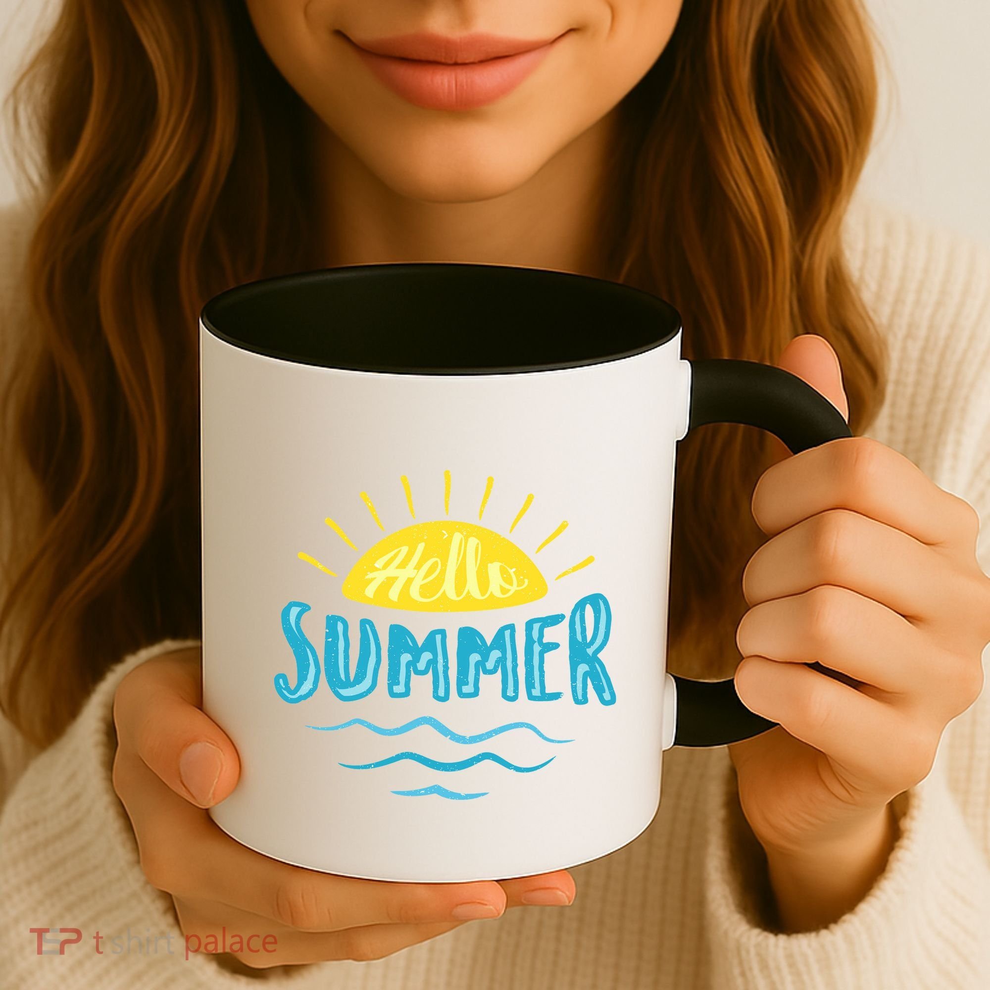 Hello Summer Sunset Ocean Wave Coffee Mug