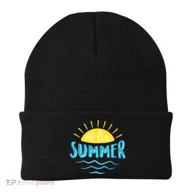 Hello Summer Sunset Ocean Wave Beanie