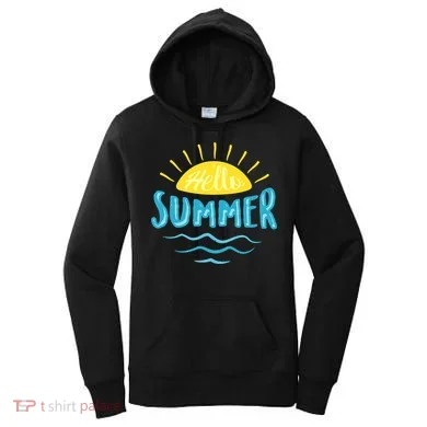 Hello Summer Sunset Ocean Wave Women's Hoodie