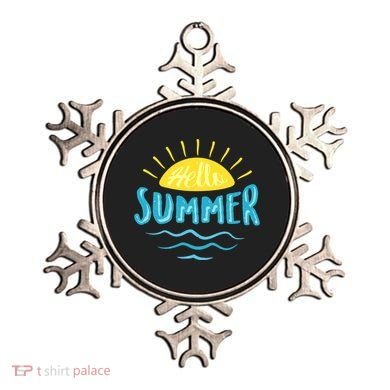 Hello Summer Sunset Ocean Wave Ornament