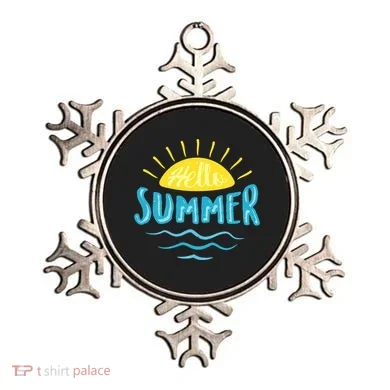 Hello Summer Sunset Ocean Wave Ornament