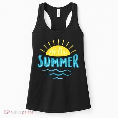 Hello Summer Sunset Ocean Wave Women's Tank Top